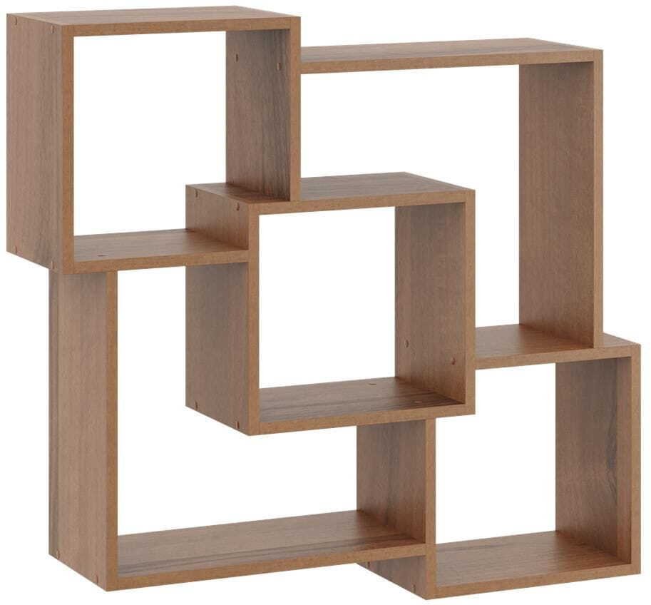 KROKUS Półka wisząca dekoracyjna Hanna, 98x18x90 cm, orzech, mat