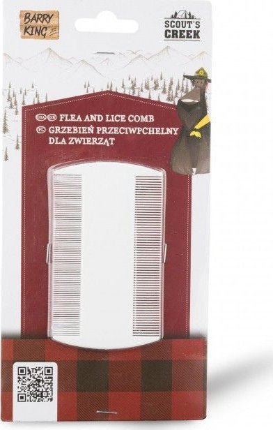 Barry King BARRY KING - Grzebień przeciwpchelny dla zwierząt dwustronny biały