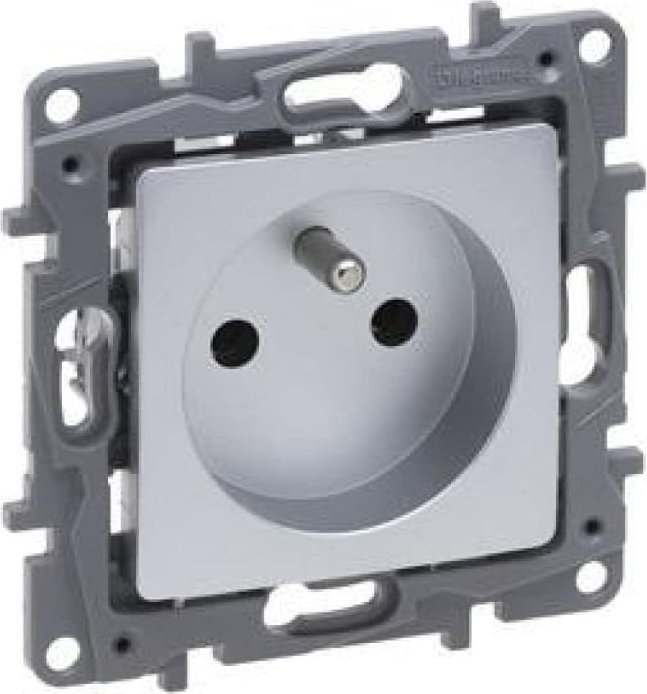 Legrand Niloe Selection Gniazdo 2p+z 16A 250V (bez przesłony, zaciski śrubowe) aluminium 762140