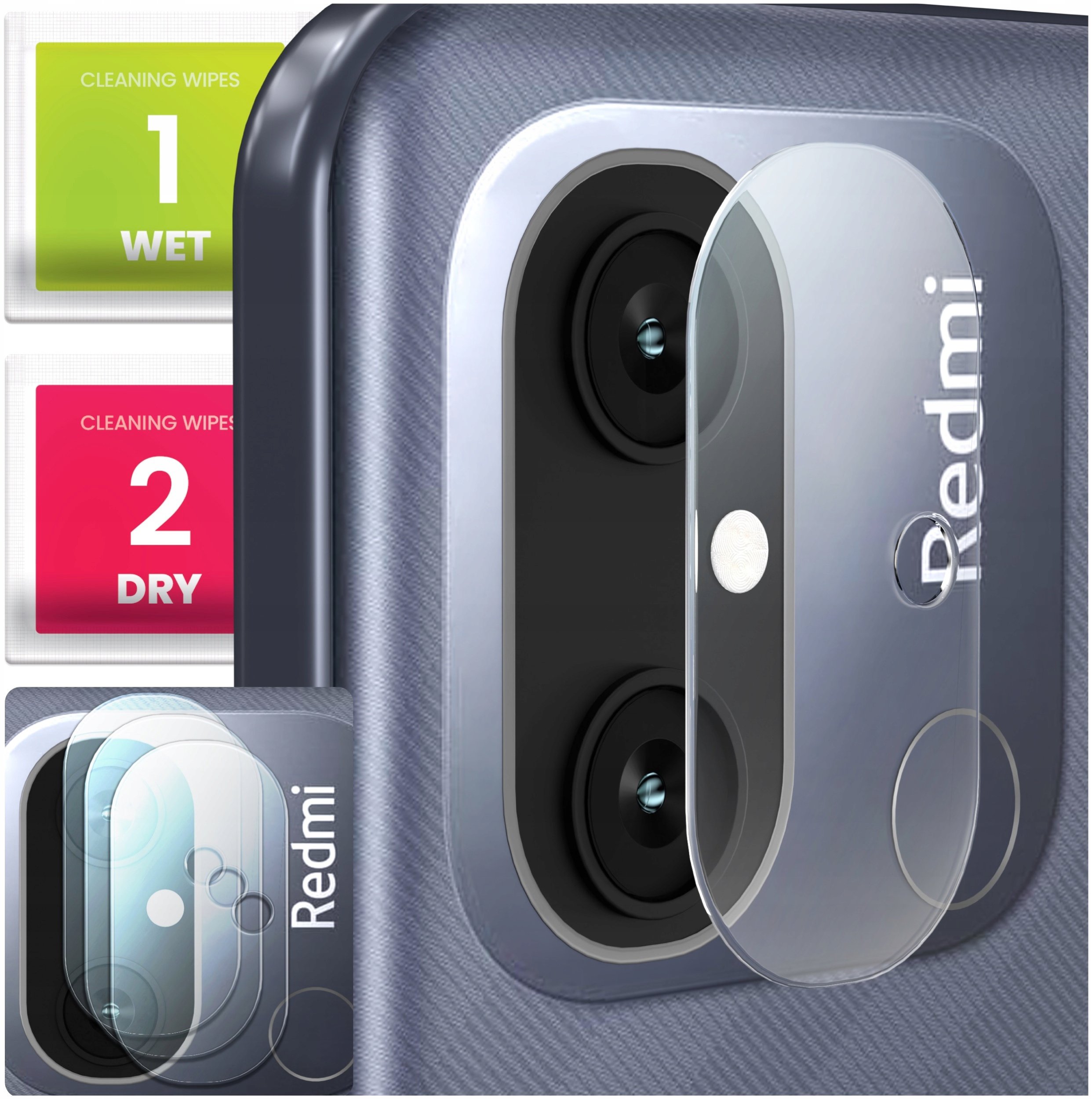 3-PAK Szkło Na Aparat Do Xiaomi Redmi 12C (Hartowane, Na Obiektyw, 9H)