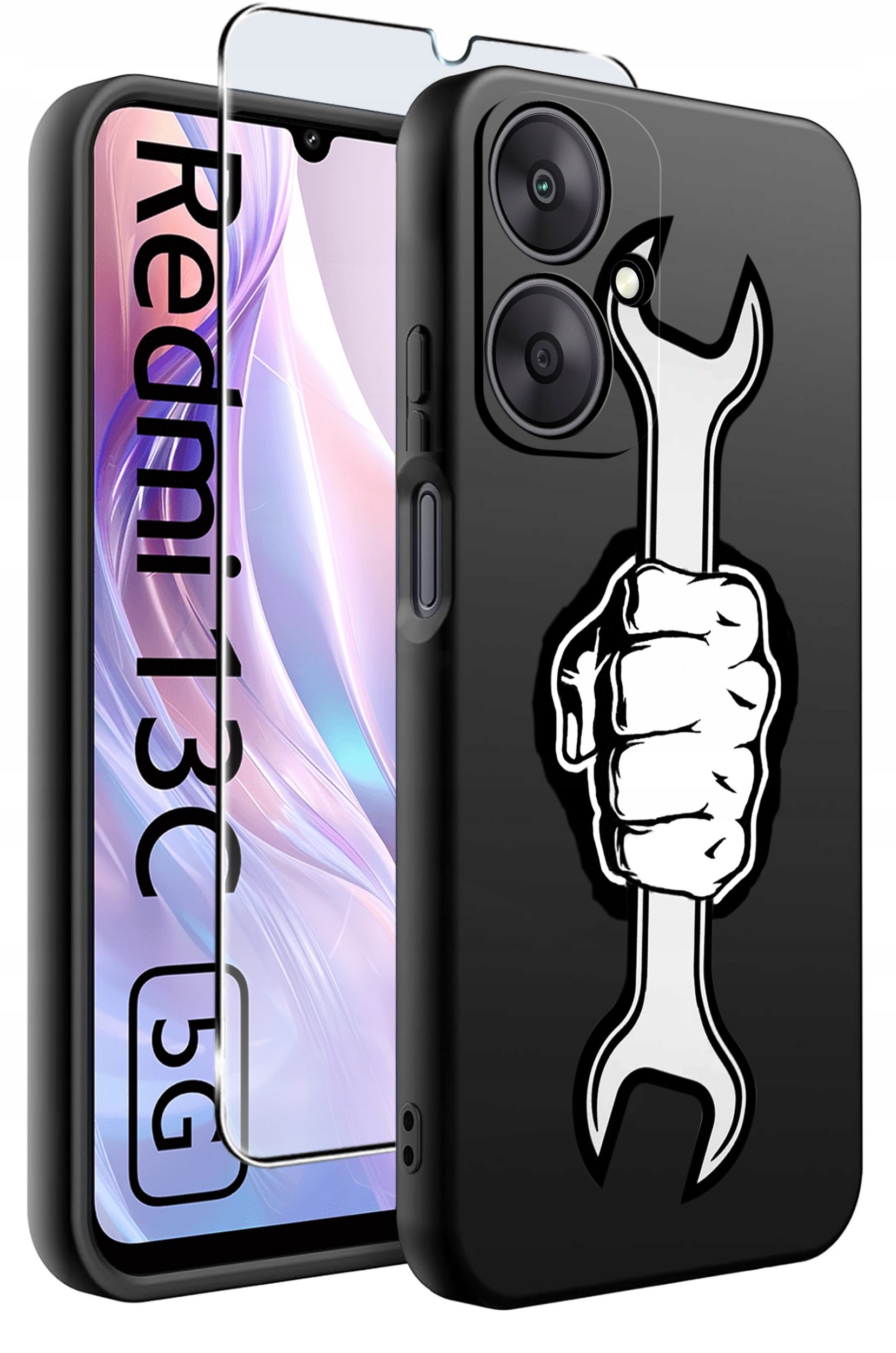 ETUI do Xiaomi Redmi 13C 5G WZORY |SILIKONOWE MATT CASE +SZKŁO HARTOWANE 9H