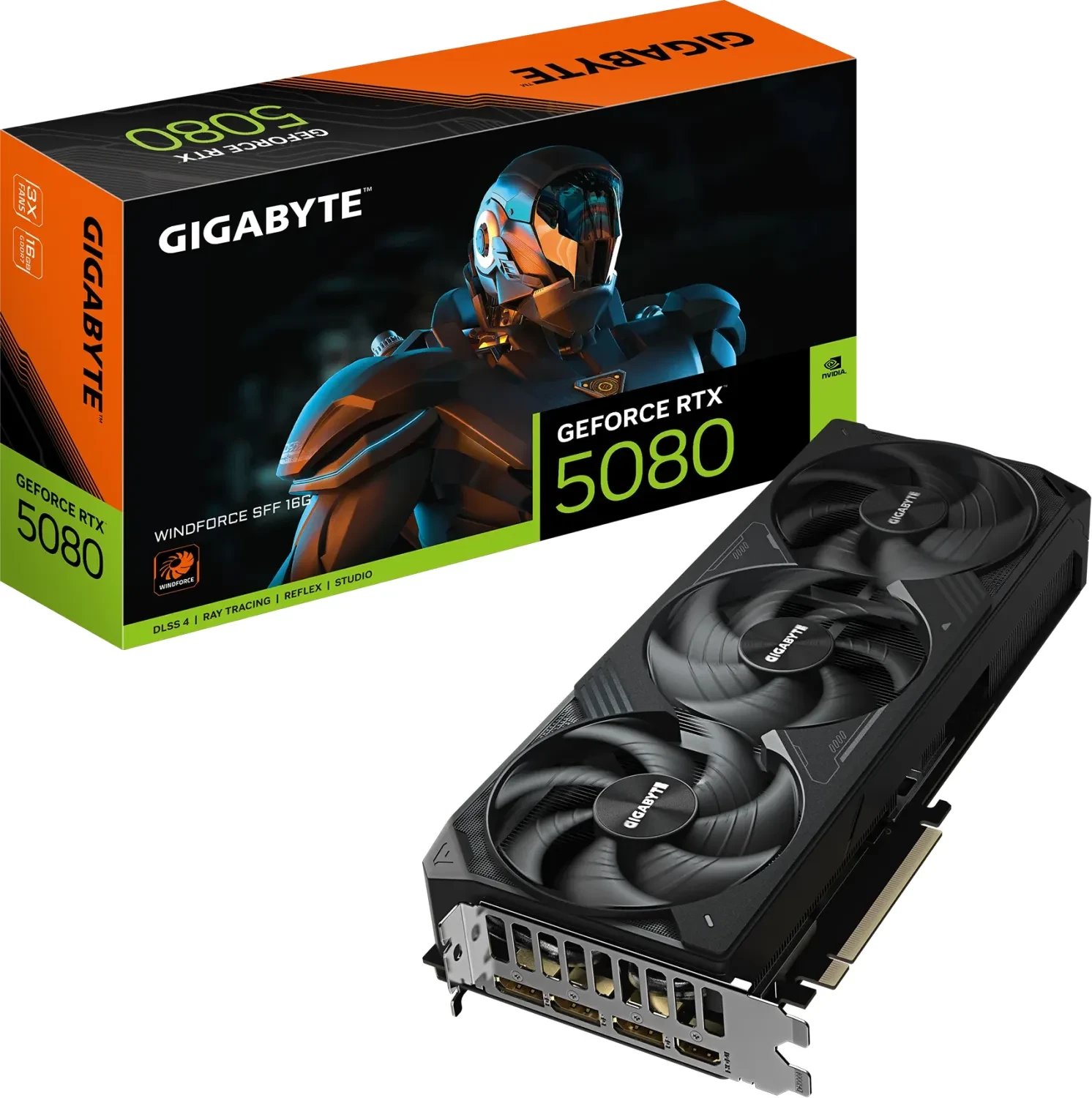 Karta graficzna Gigabyte GeForce RTX 5080 Windforce SFF 16GB GDDR7 DLSS4 (GV-N5080WF3-16GD)
