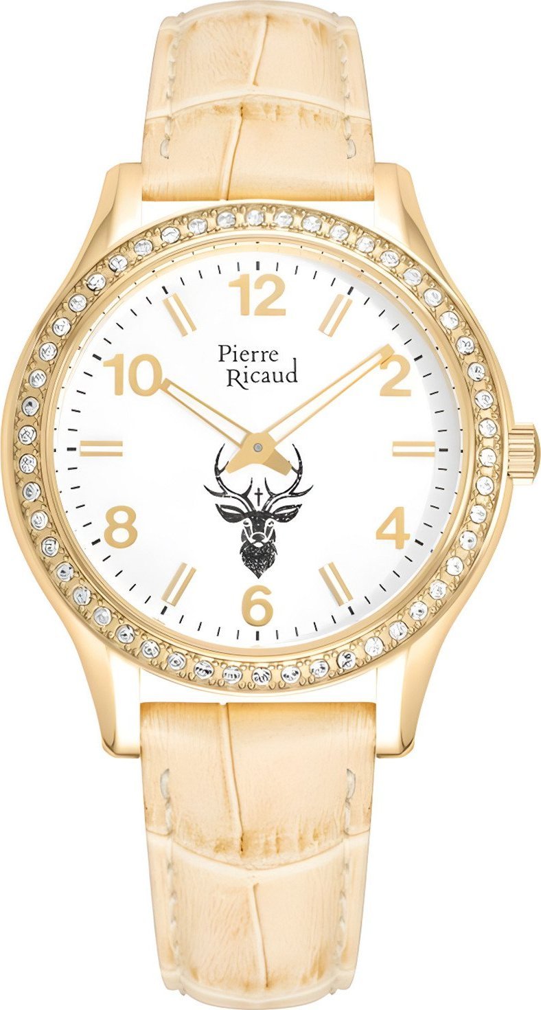 Zegarek Pierre Ricaud Zegarek damski Pierre Ricaud P21068.1253QZRE beżowy