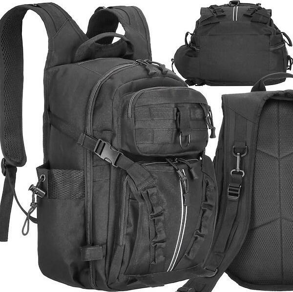 Plecak turystyczny Springos Plecak wojskowy, turystyczny z kieszeniami survival czarny UNIWERSALNY