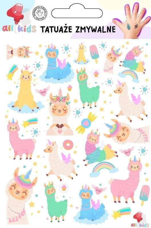 Tatuaże zmywalne dla dzieci Wesołe lamy