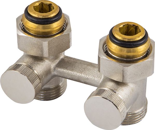 Schlosser Podwójny zawór przyłączeniowy prosty 3/4" GW (bez nypli 3/4x1/2) (600700003)