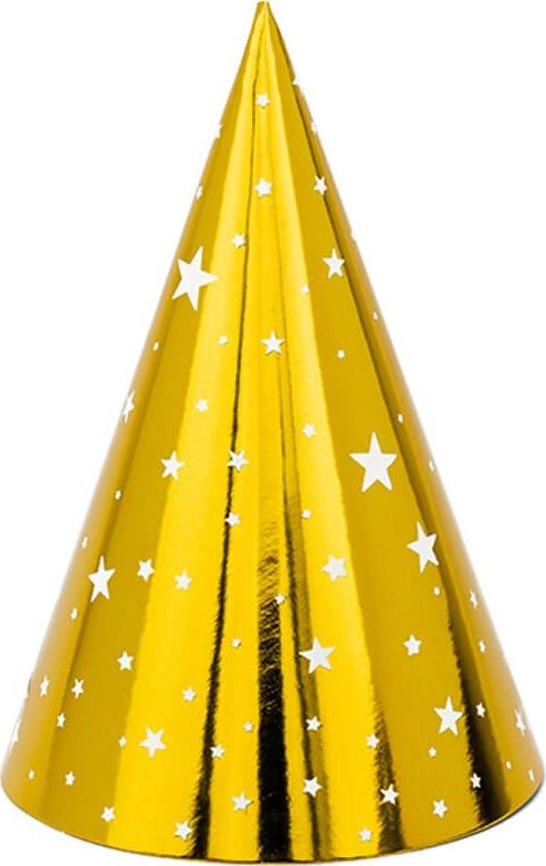 Party Deco Czapeczki Gwiazdki złote - 6 szt. uniwersalny