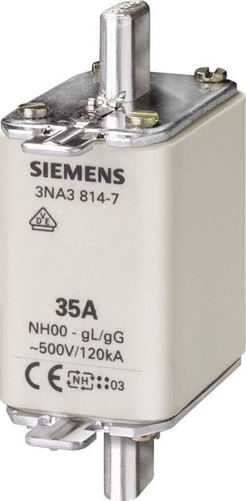 Siemens Wkładka topikowa NH00 35A gG 500V wersja standard zaczepy nieizolowane 3NA3814-7