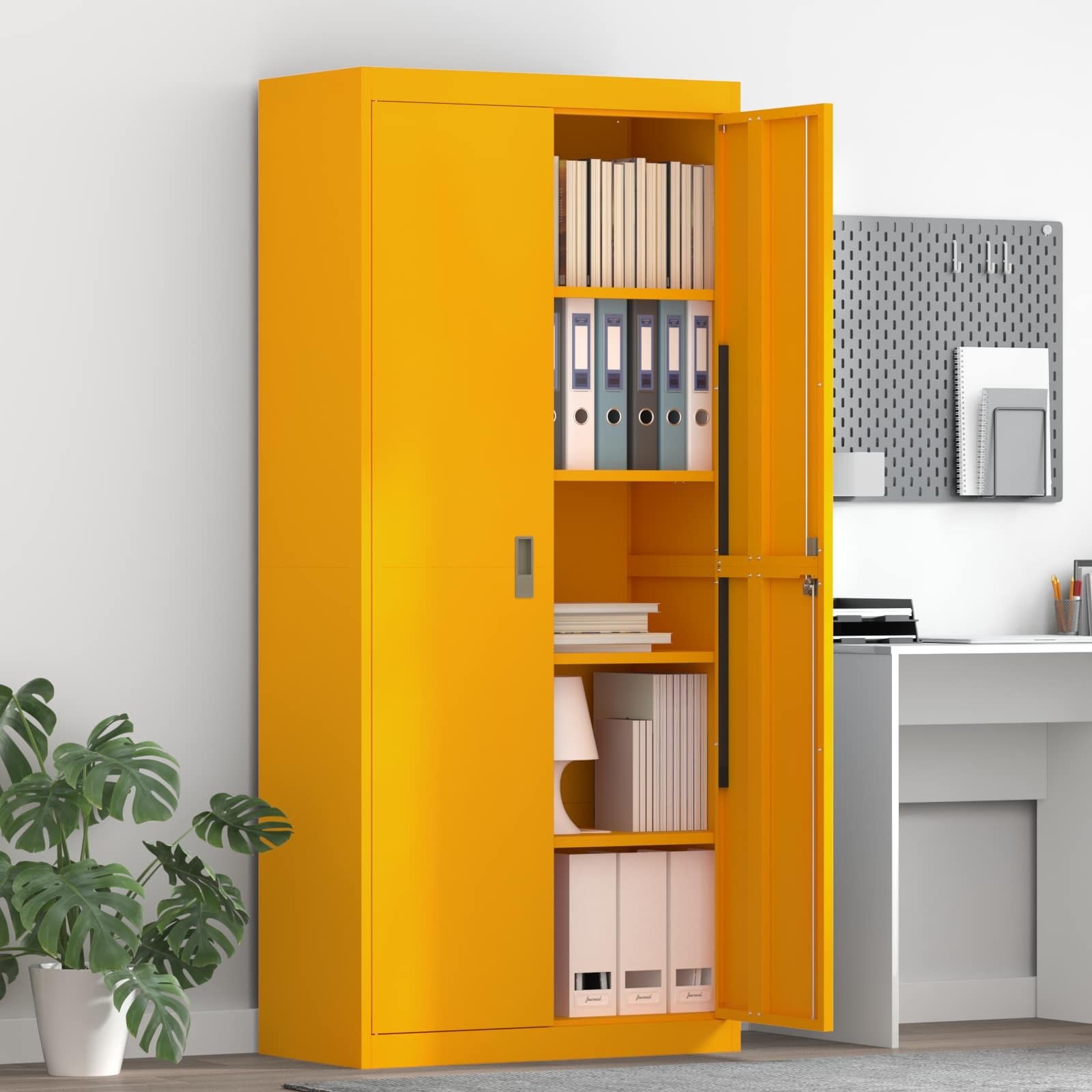 vidaXL Szafka do przechowywania 2 pcs Musztardowy Żółty Stal