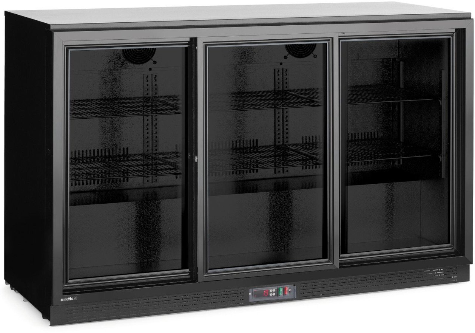 Lodówka chłodziarka barowa z 3 drzwiami suwanymi LED 308 l 160 W 135x52x87 cm Lodówka chłodziarka barowa z 3 drzwiami suwanymi LED 308 l 160 W 135x52x