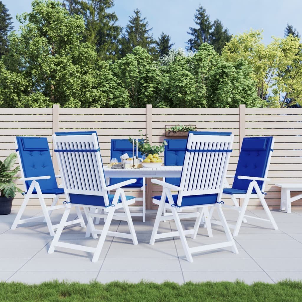 vidaXL vidaXL Poduszki na krzesła z wysokim oparciem, 6 szt, błękit królewski