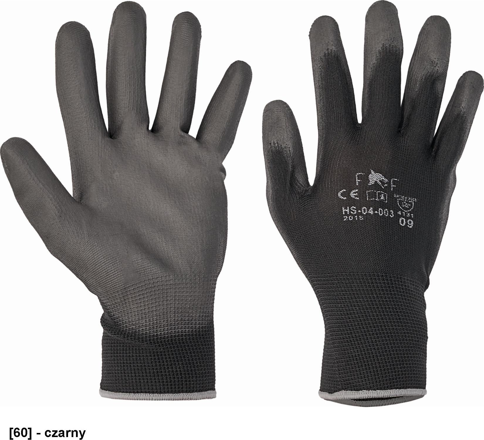 CERVA FF BUNTING LIGHT HS-04-003 - rękawice mechaniczne powlekane - czarny 7