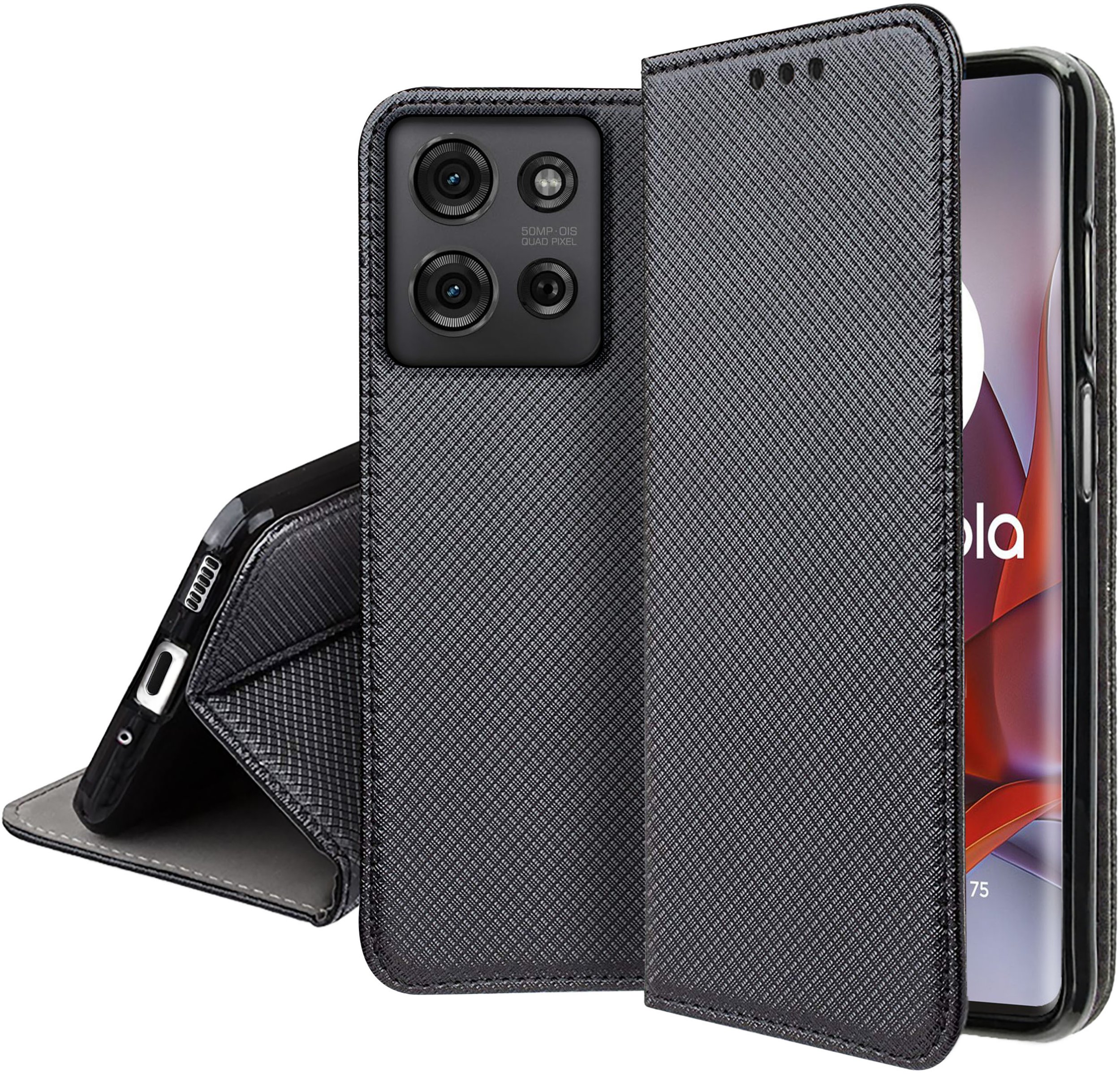 Etui do Motorola Moto G75 5G SMART MAGNET CASE PORTFEL + SZKŁO 9H