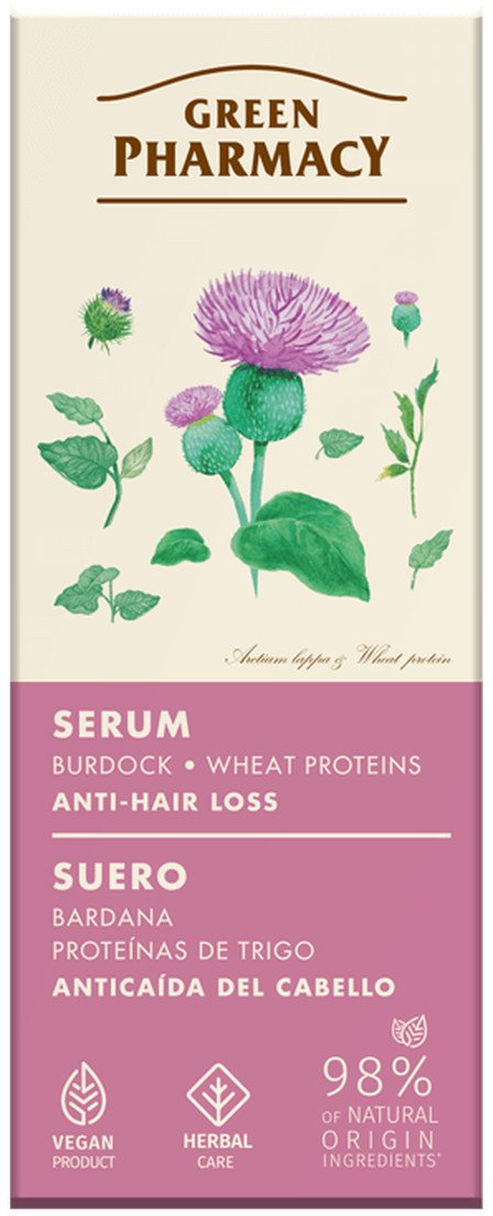 Green Pharmacy Serum przeciw Wypadaniu Włosów Łopian i Białka Pszenicy 100ml