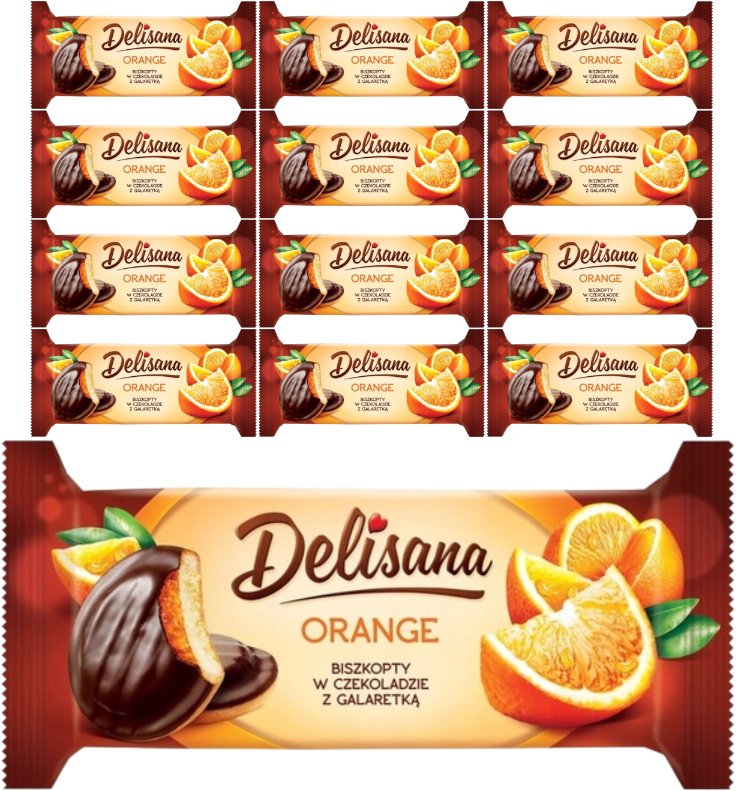 Delisana Ciastka z galaretką pomarańczową 135g x 12 sztuk