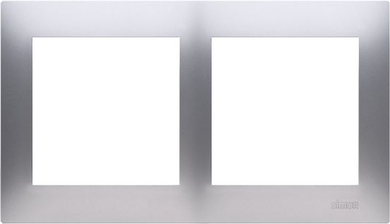 Kontakt-Simon Ramka 2-krotna 54 Premium do puszek karton-gips srebrny mat metalizowany (DRK2/43)