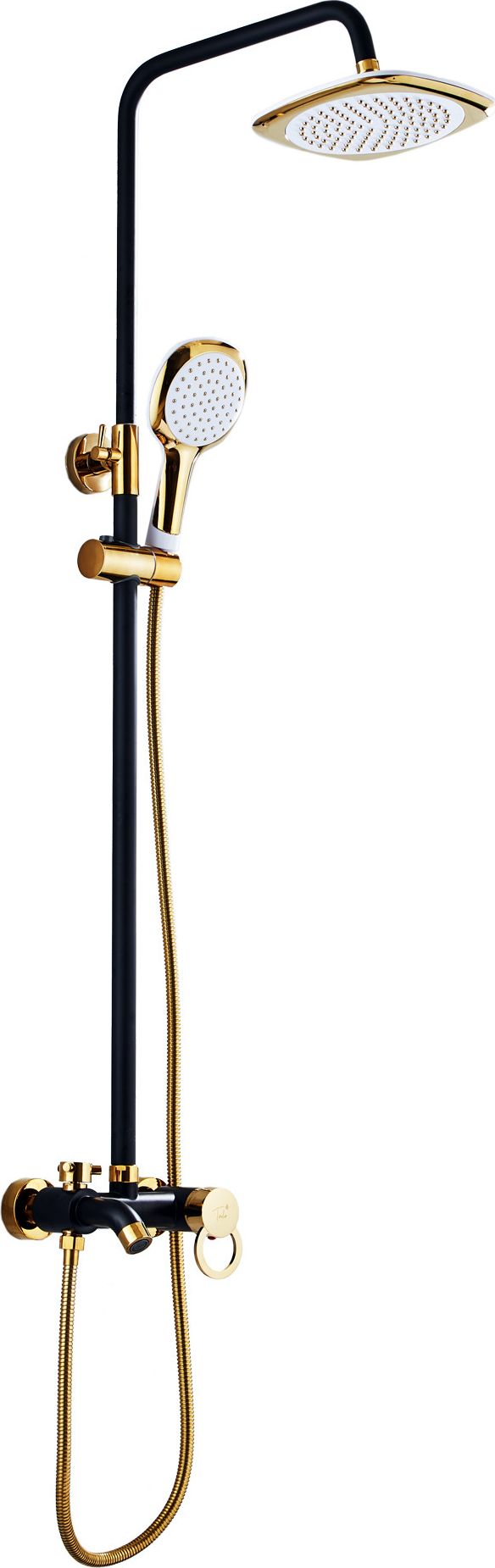 Zestaw prysznicowy Toule Deszczownica prysznic 1,5m wlewka bateria czarny