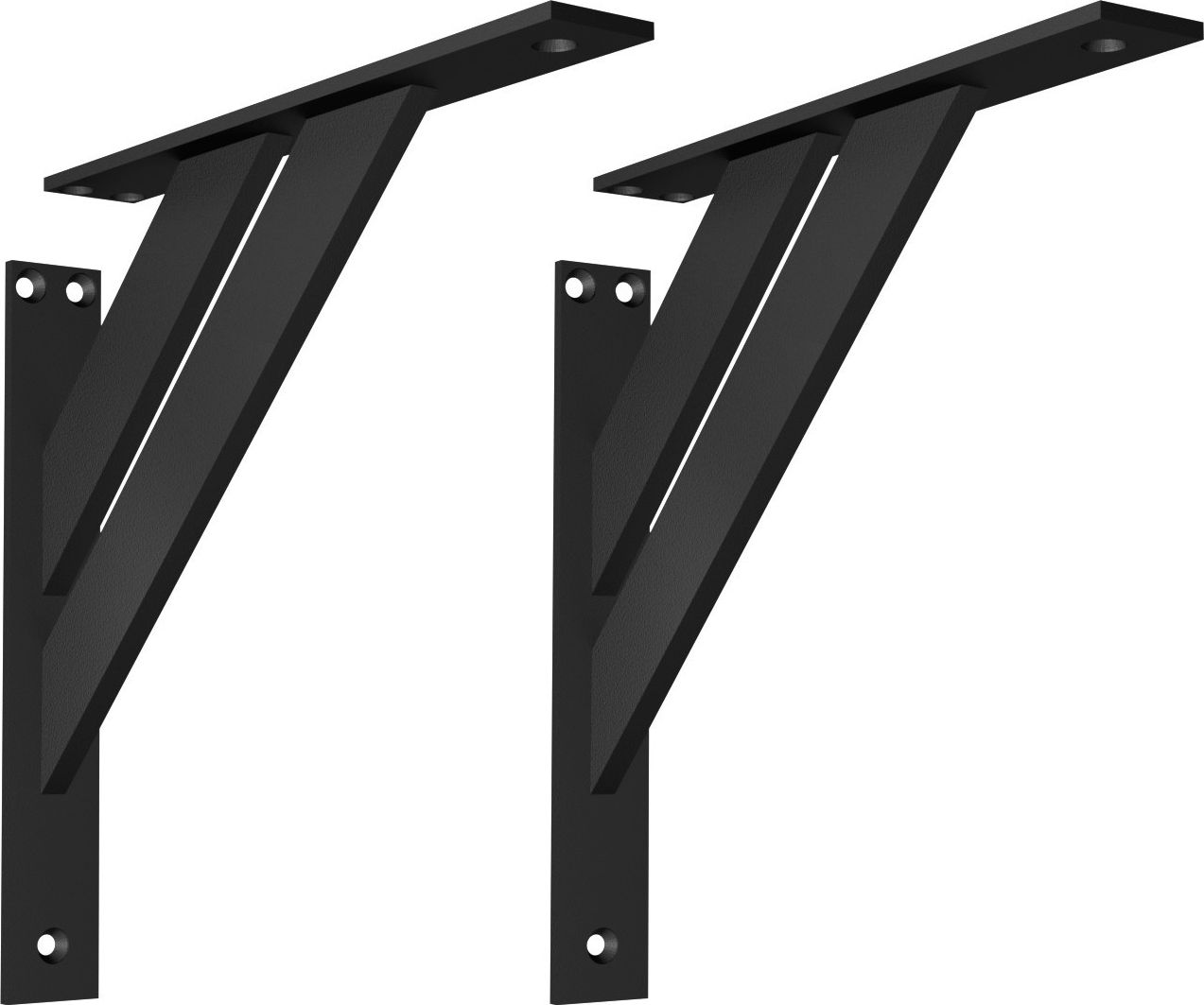 EMT Nowoczesny! Aluminiowy! 4-częściowy kątowy wspornik podpórka do półek - 2 szt.(240x240mm) Czarny