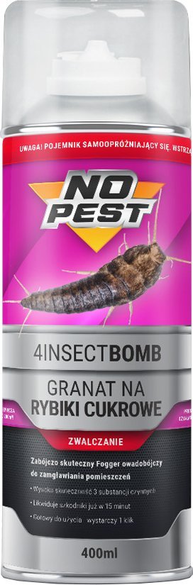 NO PEST Bomba na Rybiki 400ml Granat Fogger Środek Preparat Odymiacz na Rybiki Cukrowe Srebrzyki
