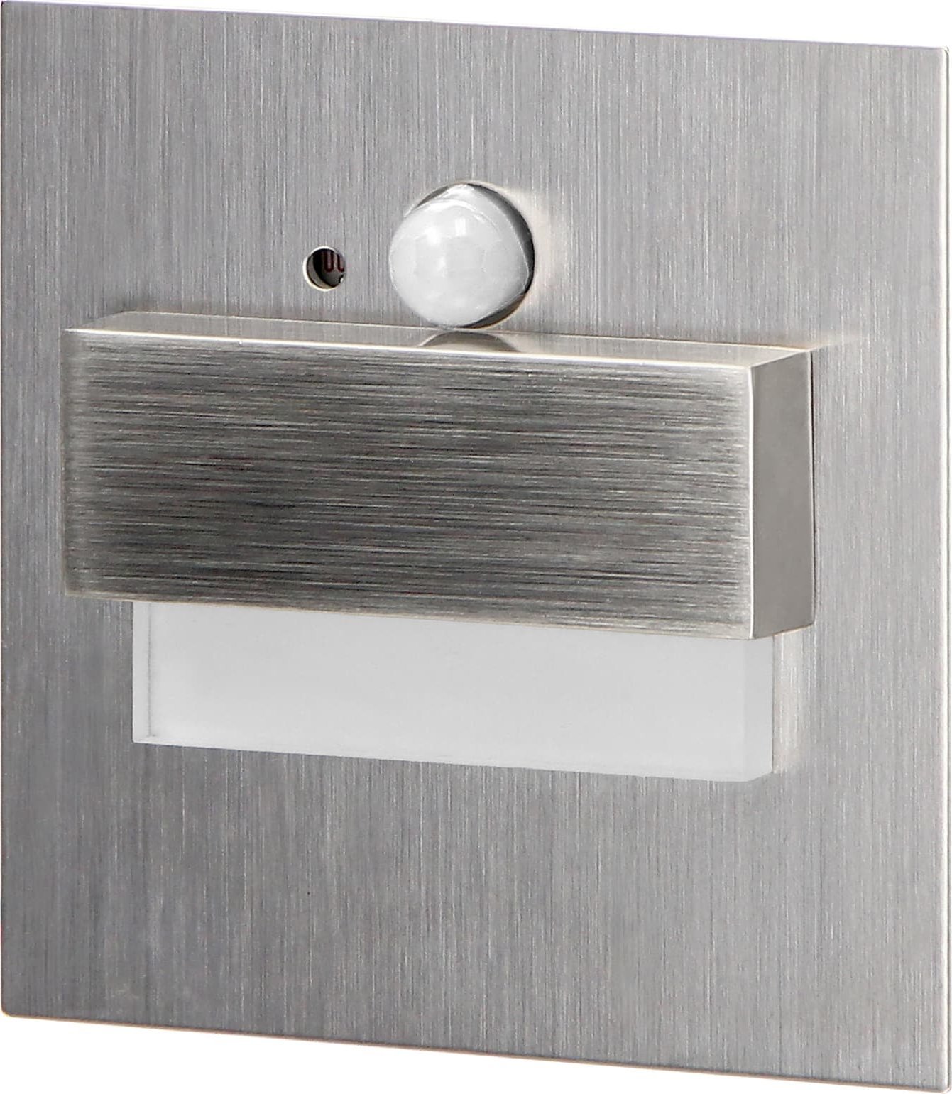 Oprawa schodowa Orno TRACO LED 1,5W, oprawa schodowa podtynkowa, 12VDC, 30lm, 6000K, satyna, czujnik ruchu i zmierzchu