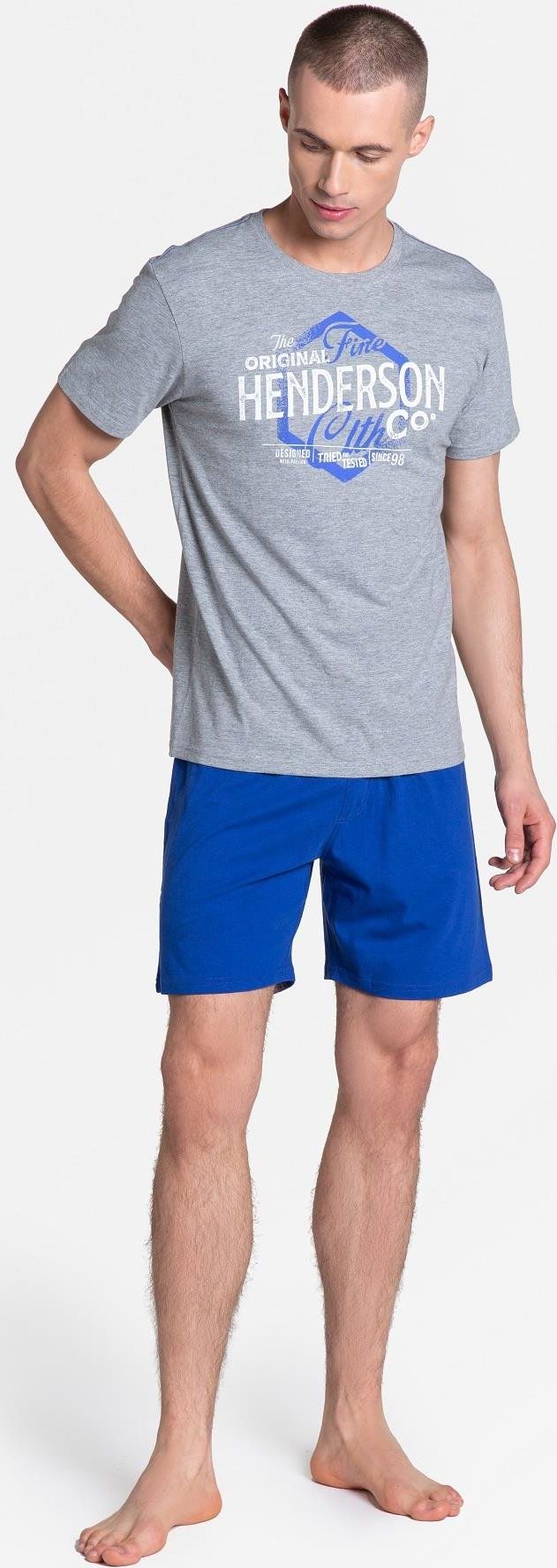 Esotiq & henderson Piżama męska krótki rękaw krótkie spodenki L