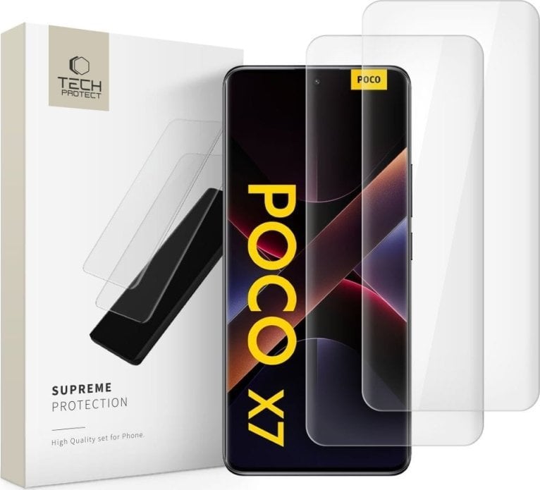 SZKŁO HARTOWANE TECH-PROTECT GLASS UV+ 2-PACK XIAOMI REDMI NOTE 14 PRO 4G / 5G / 14 PRO+ PLUS 5G / POCO X7 5G CLEAR
