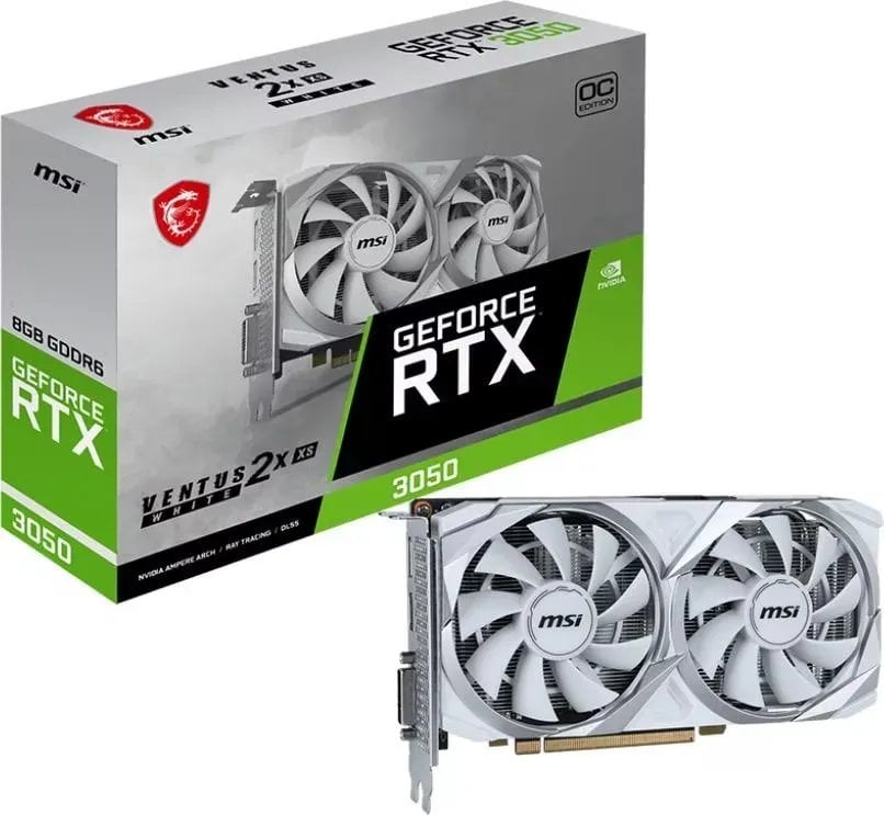 Karta graficzna MSI GeForce RTX 3050 Ventus 2X XS OC White 8GB GDDR6