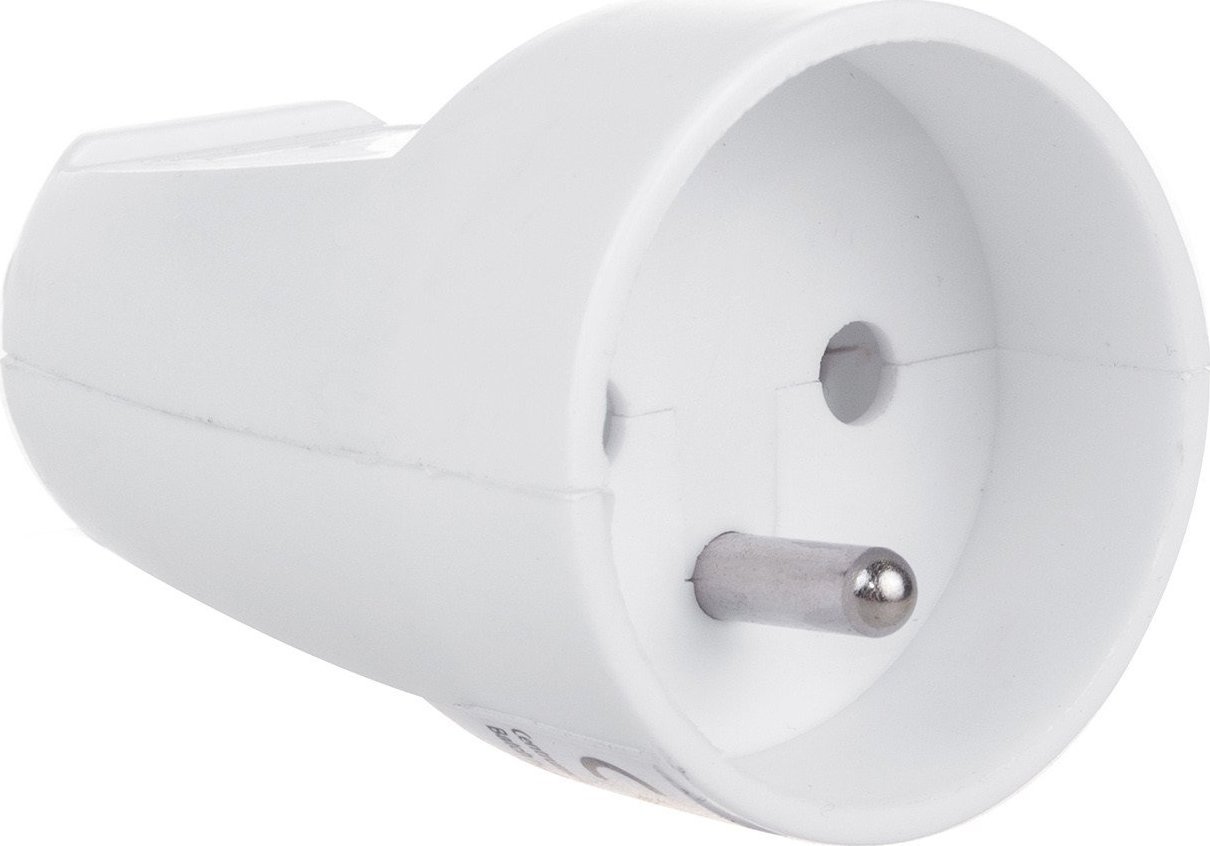 Maclean Gniazdo proste 230V na kabel z uziemieniem Maclean, typ E (francuski), 16A, 250V białe, MCE331