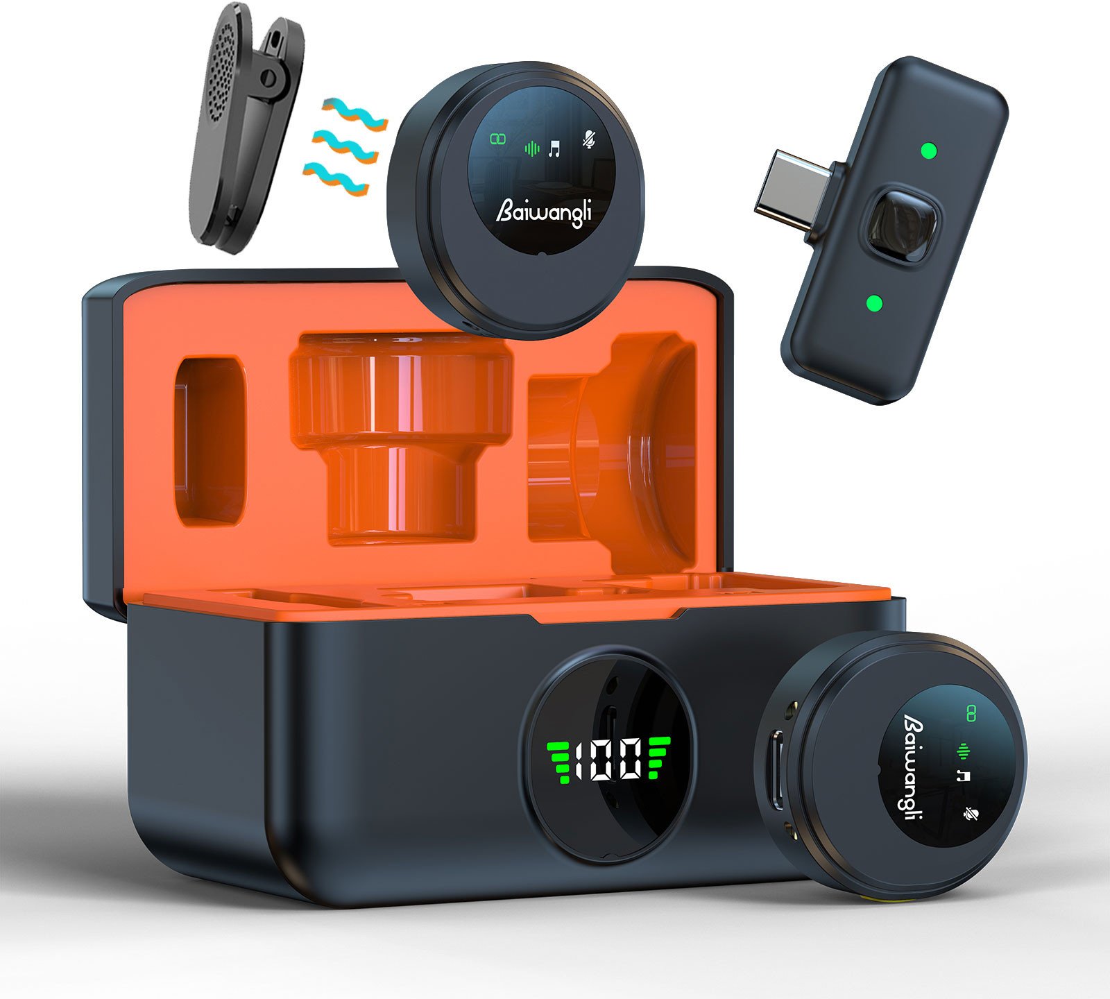 Mikrofony Medialove bezprzewodowe krawatowe SX29 + powerbank