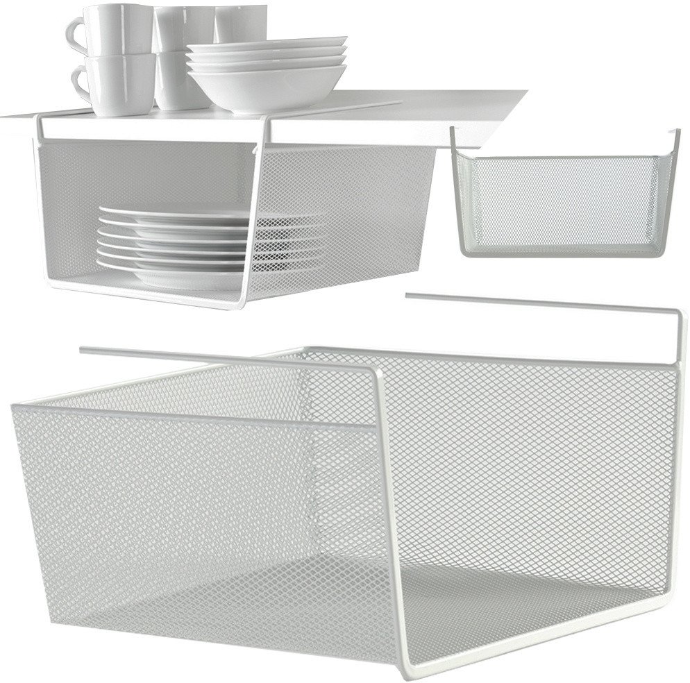 Kosz koszyk metalowy podwieszany półka kuchenna wisząca organizer pod półkę