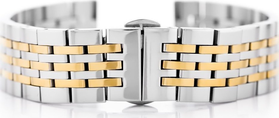 Bransoleta Pacific Model 4 - srebrno-złota 22mm