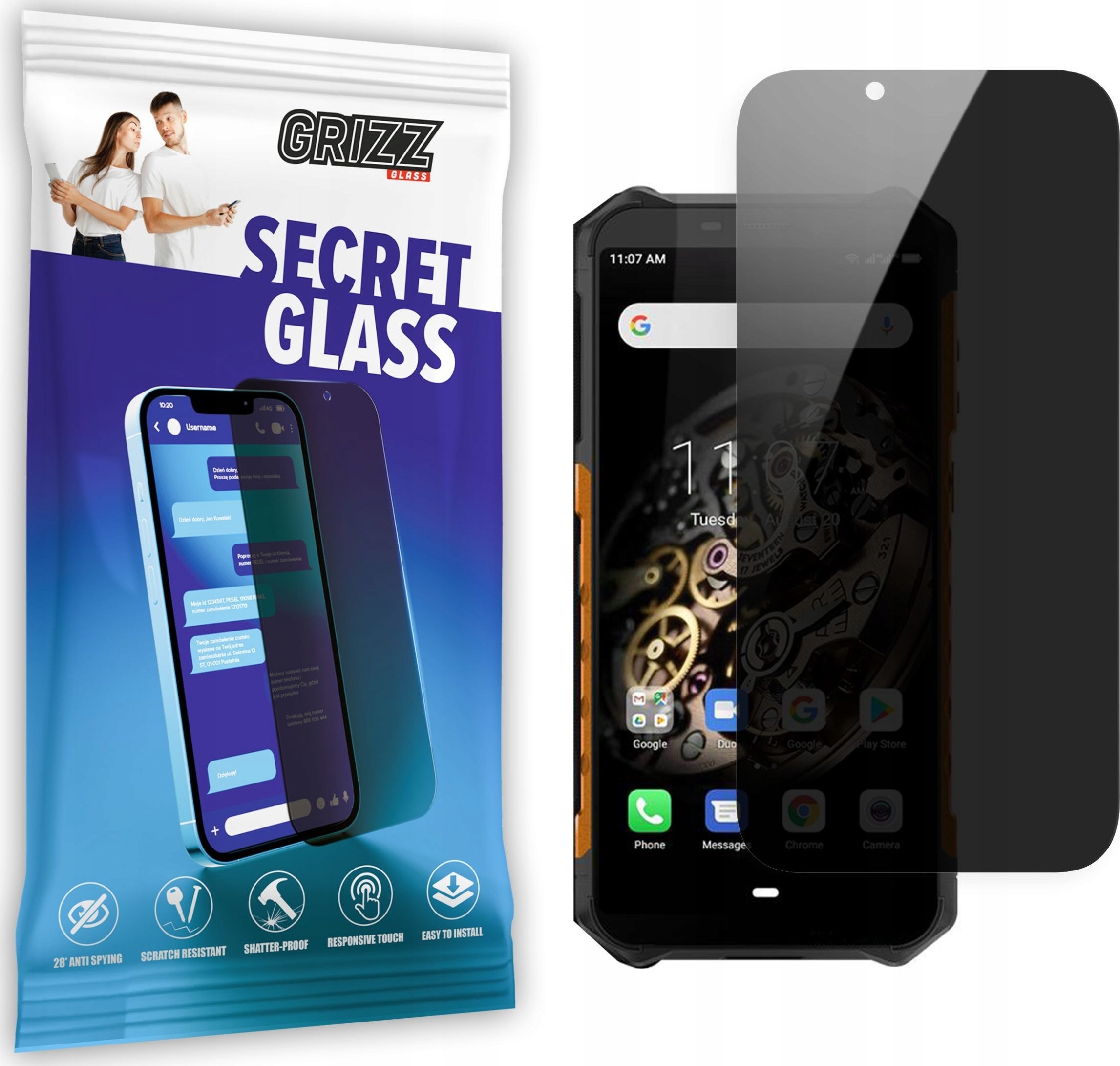 GrizzGlass Szkło prywatyzujące GrizzGlass SecretGlass do Ulefone Armor X5