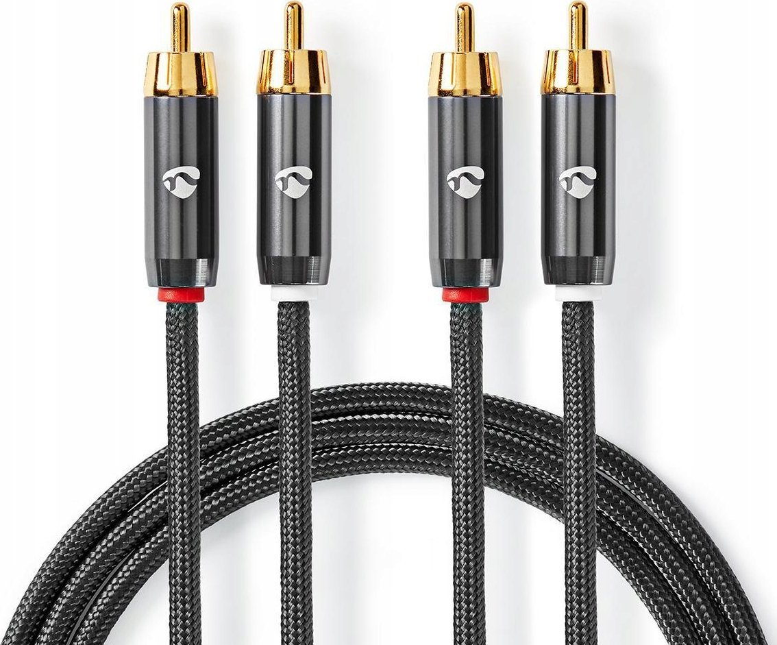 Kabel Nedis Nedis CATB24200GY20 kabel audio 2 m 2 x RCA Szary