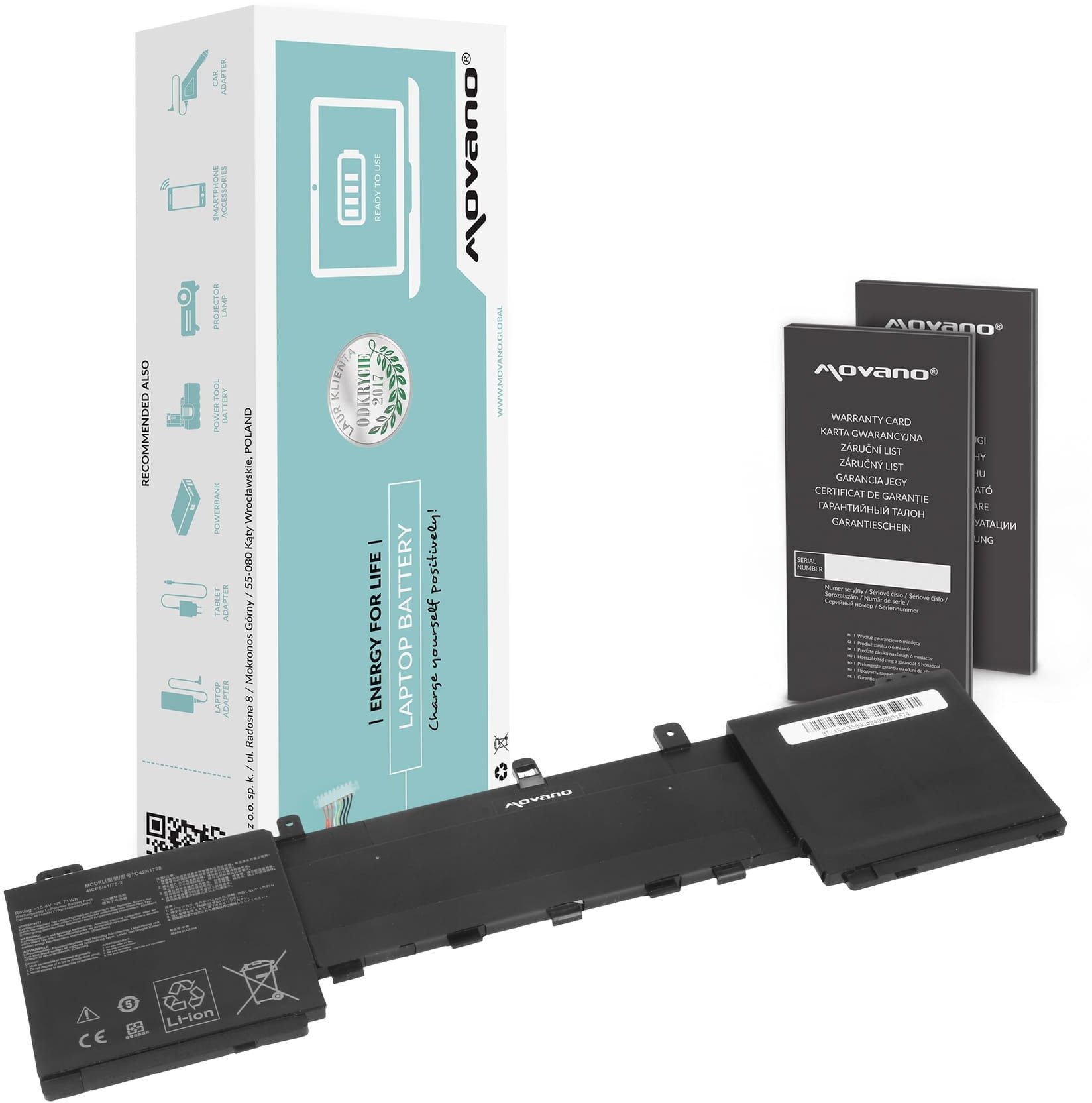 Bateria Movano do Asus UX550G, Zenbook Pro UX580G