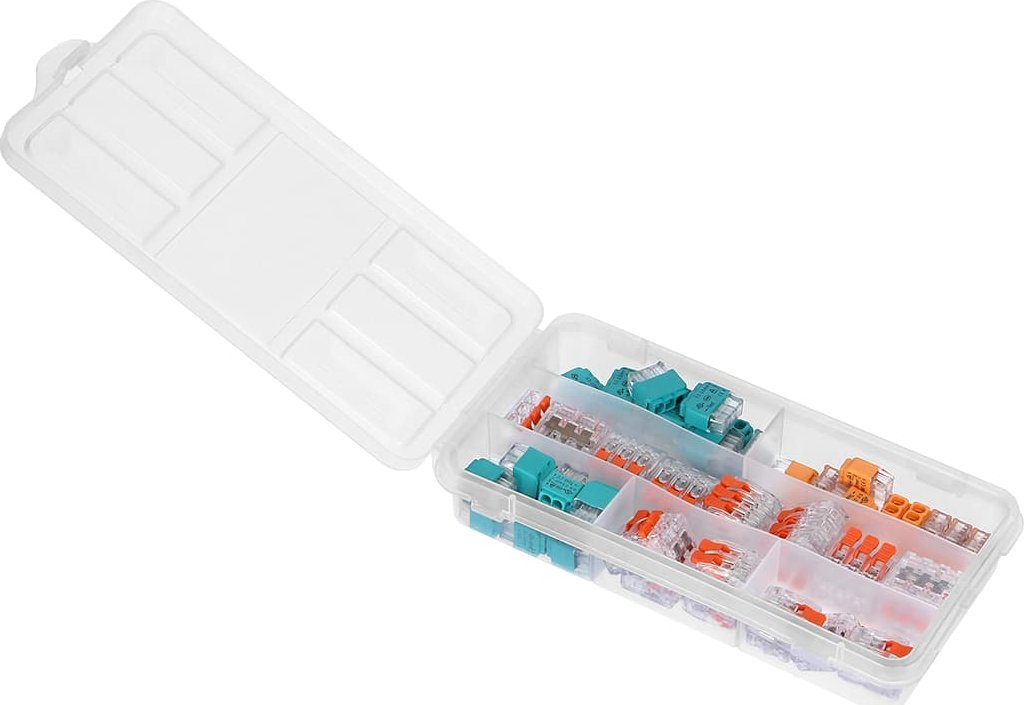 Orno Zestaw złączek instalacyjnych APARTMENT, 65 sztuk. Wciskane: 15x 2-przew. 15x 3-przew. 10x 4-przew. Zaciskowe: 10x 2-przew. 15x 3-przew.