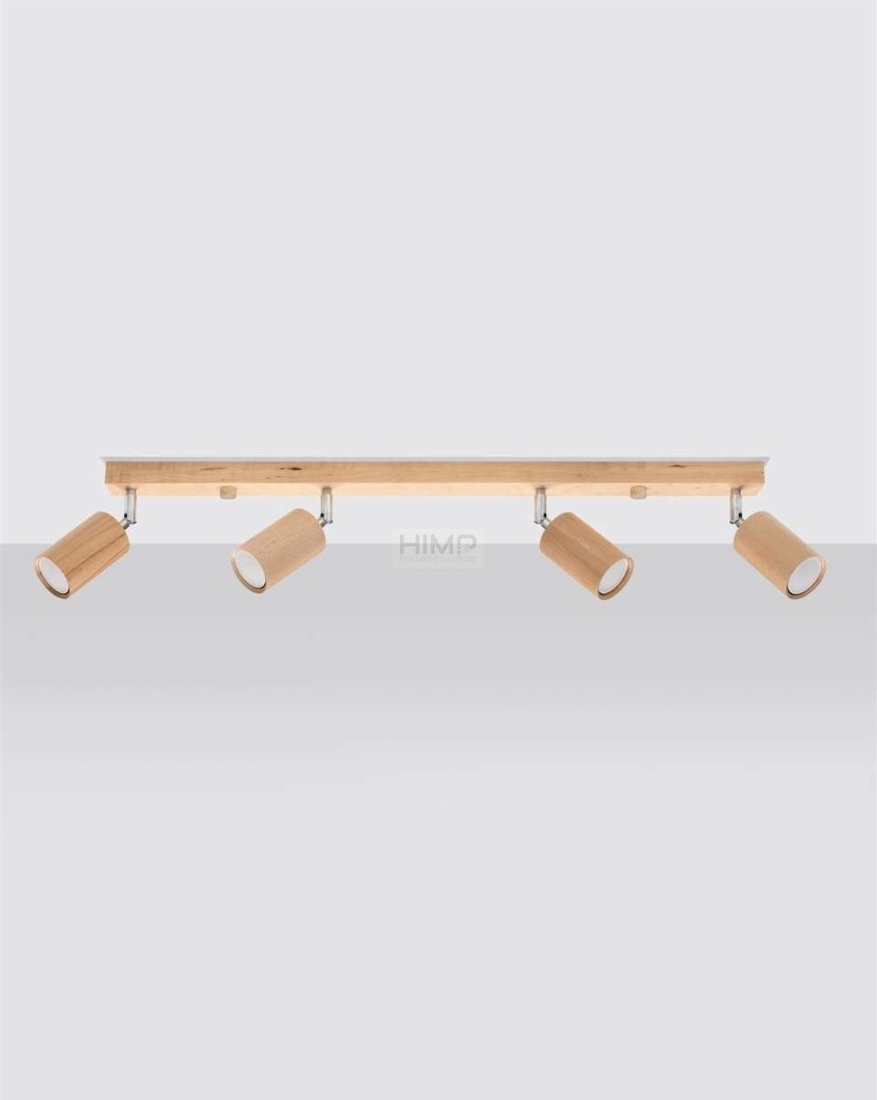 Lampa sufitowa Sollux Plafon BERG 4 naturalne drewno himp