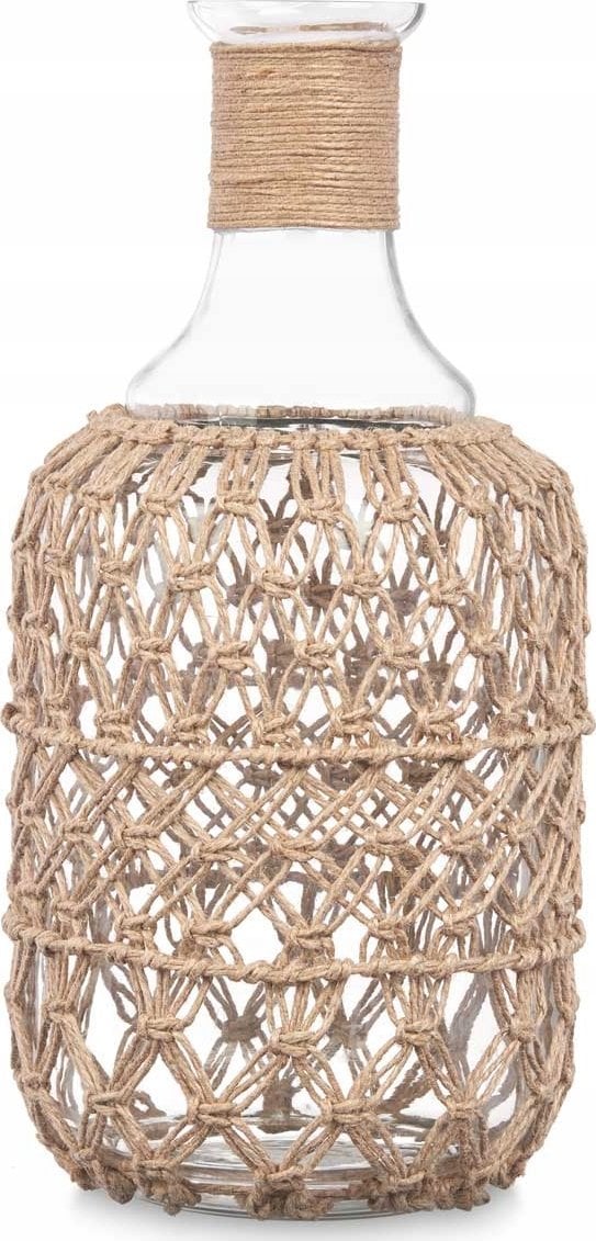 Gift Decor Ozdobna butelka w plecionce ze sznurka