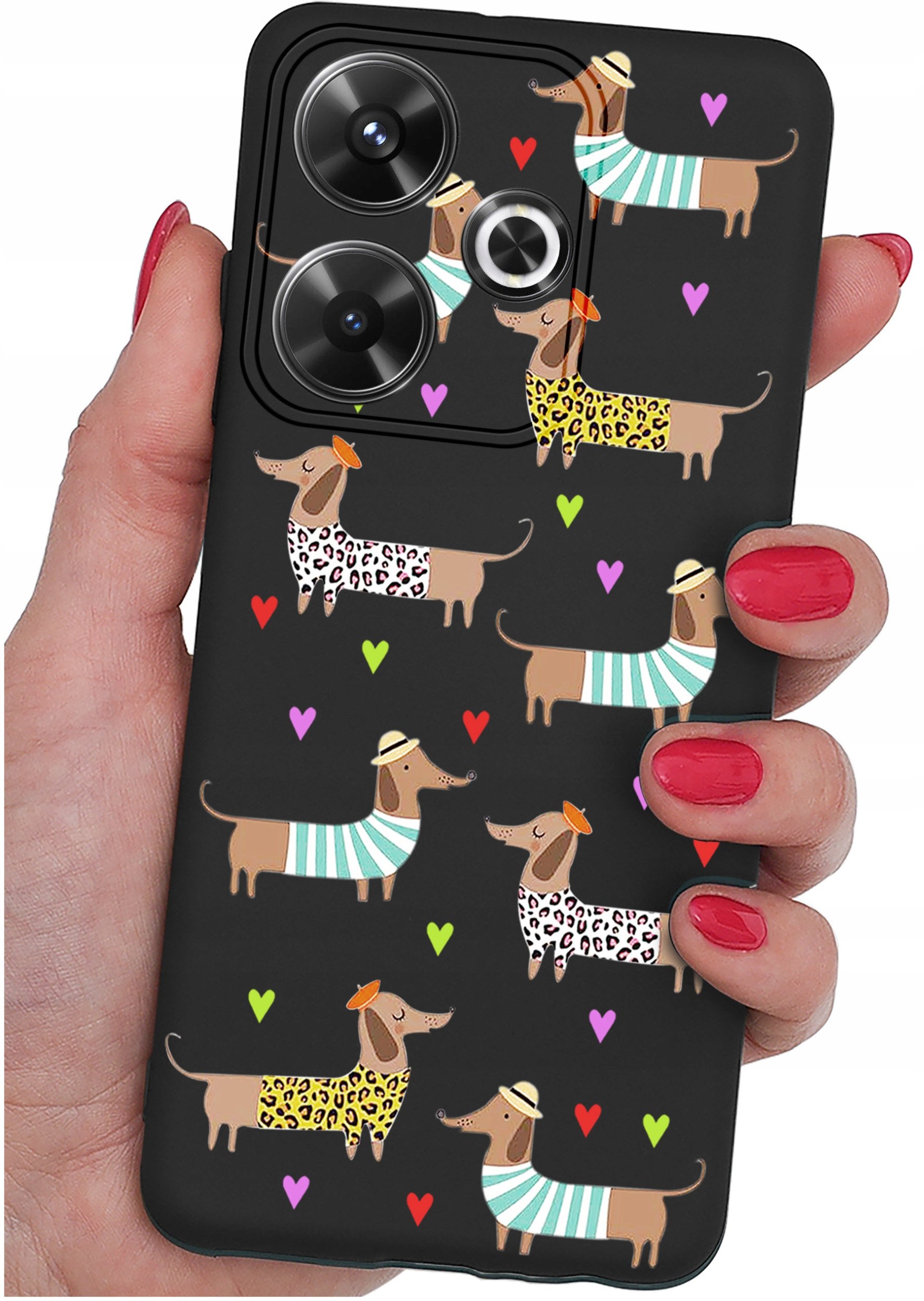 Etui do Xiaomi Redmi 13 4G WZORY |SILIKONOWE MATT CASE + SZKŁO 9H