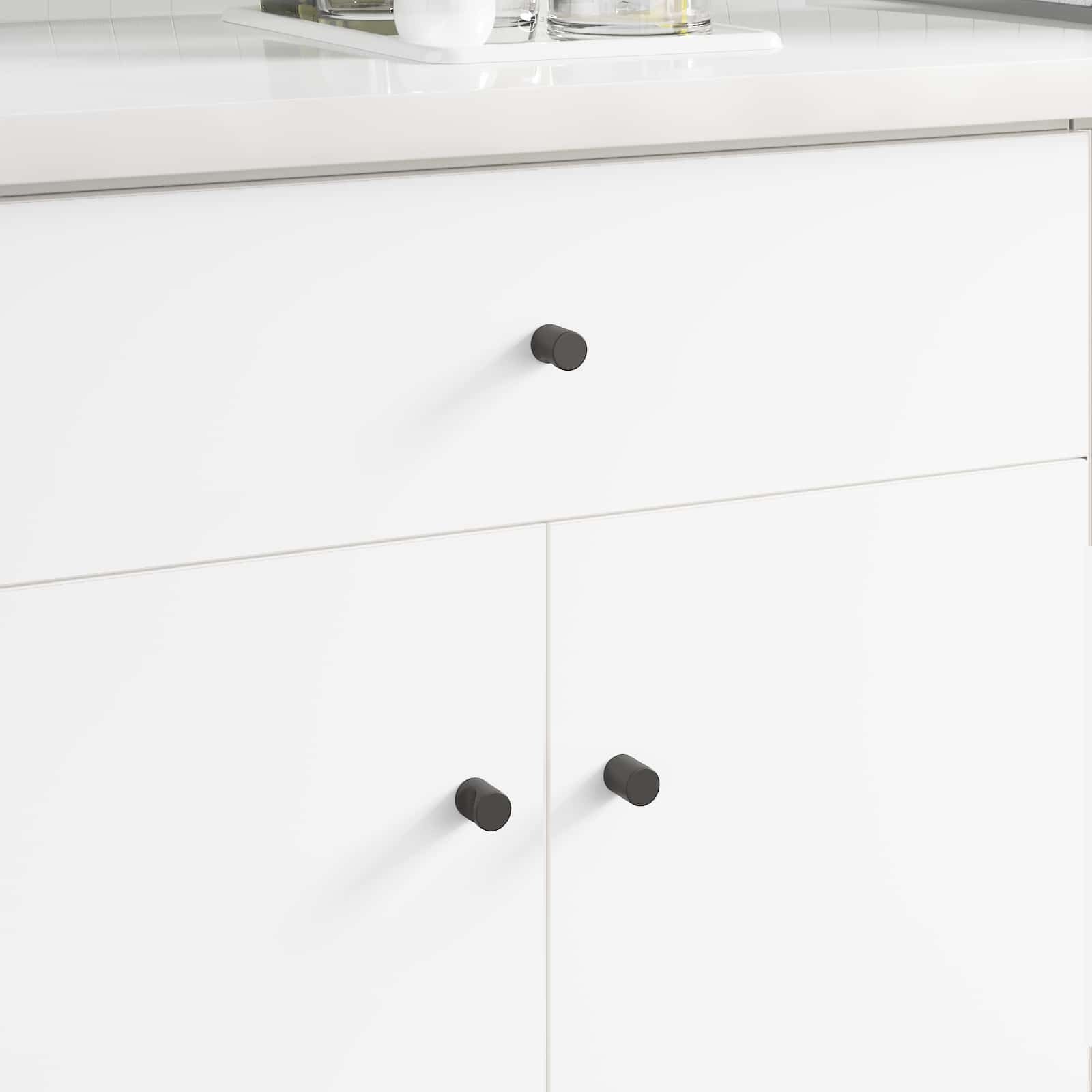 vidaXL Gałka meblowa 2 pcs Czarny 18 x 23 mm Żelazo