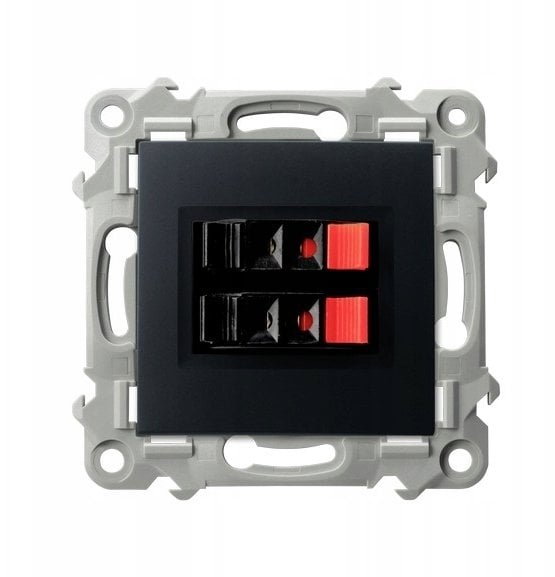 SZAFIR Gniazdo głośnikowe podwójne czarny metalik GG-2Z/m/33