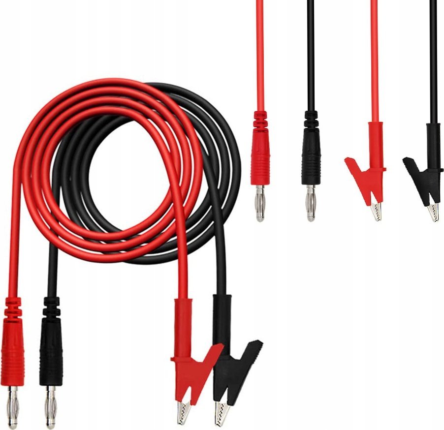 Rosfix KOMPLET KABEL POMIAROWY KABLE PRZEWÓD KROKODYLKI KROKODYLEK 100CM 1000V 15A