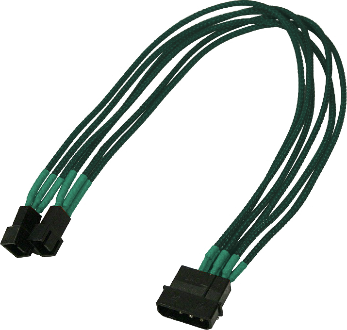 Nanoxia Molex - 3-pin x2, 0.3m, Zielony (900500015)