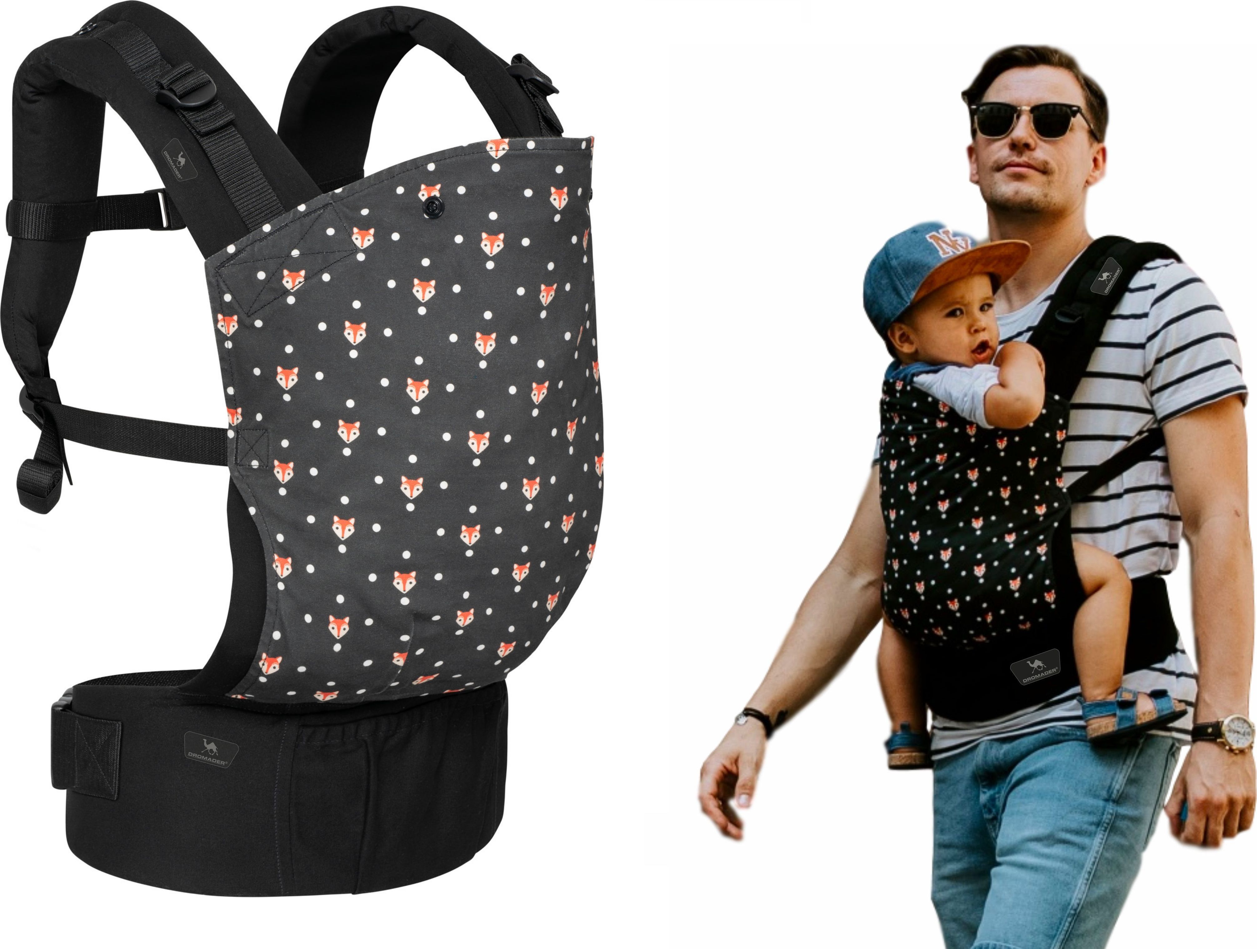 Dromader Nosidełko ergonomiczne Fox czarne