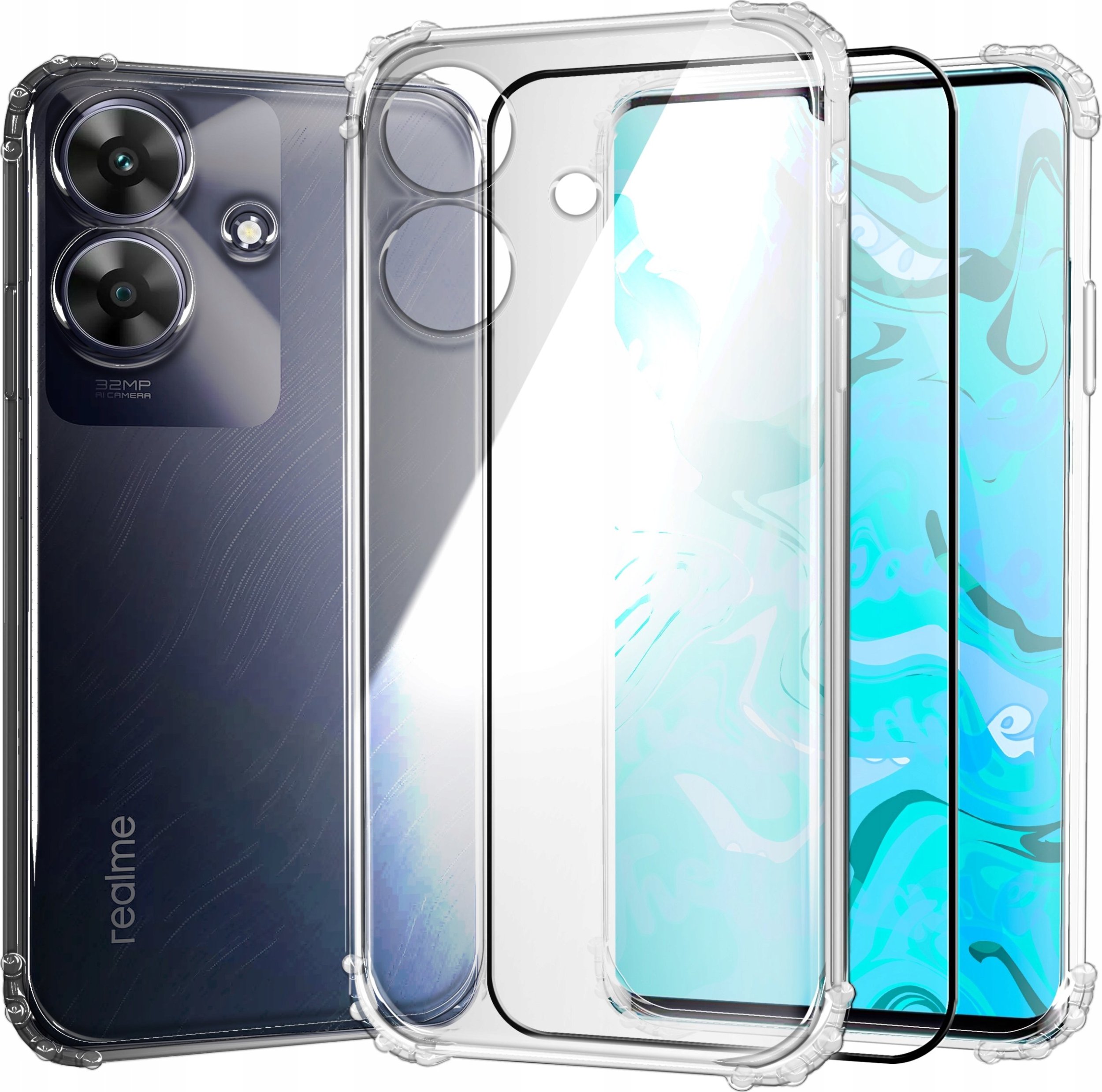 ETUI PANCERNE DO REALME NOTE 60 | CASE SILIKON SLIM ANTI SHOCK | SZKŁO