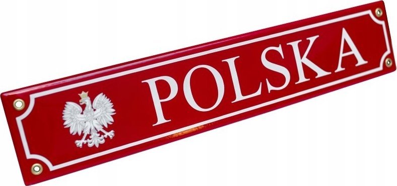 Tablica rejestracyjna Polska PL1 40x8cm - metal emaliowany