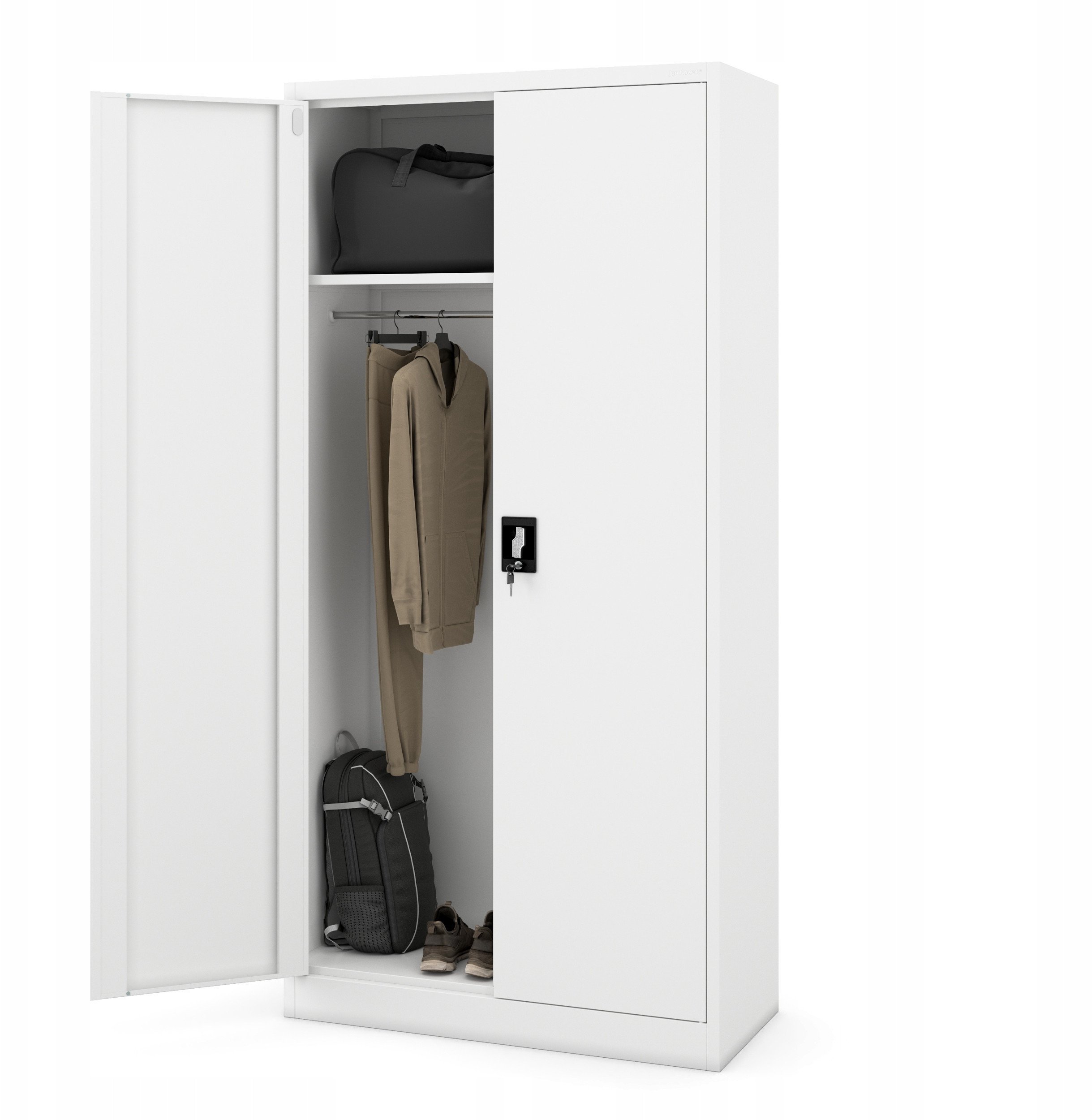 Szafa gospodarcza zamykana DAWID 900 x 1850 x 450 mm, biała