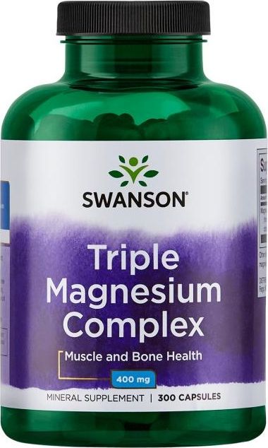 Swanson Swanson - Magnez, Potrójny Kompleks, 400mg, 300 kapsułek