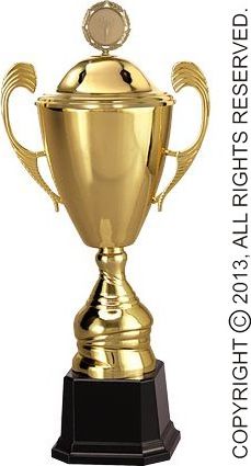 Victoria Sport Puchar metalowy złoty z przykrywką