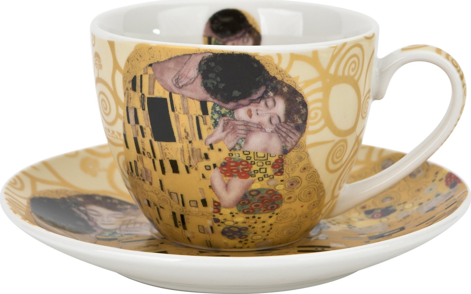 DUO Filiżanka porcelanowa 250 ml + spodek The Kiss Ecru