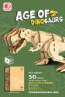 Zestaw Drewniane Puzzle 3D Model Tyranozaur Rex Do Składania 50 Elementów